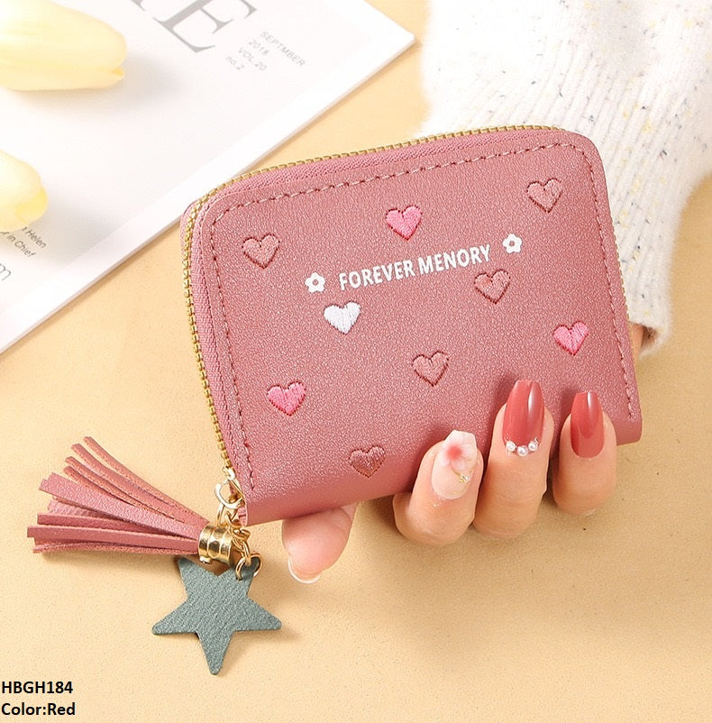 HBGH184 LMP Printed Heart Hand Clutch - HBGH