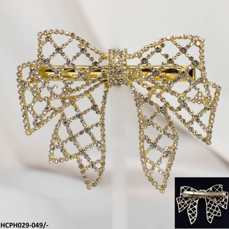 HCPH029 YUX Pearl Bow Hair Clip - HCPH