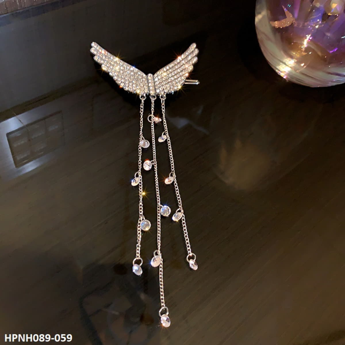 HPNH089 YBJ Rhinestone Fancy Wings Pin - HPNH