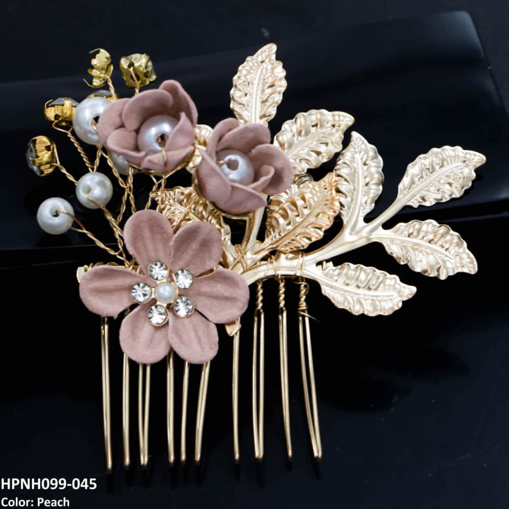 HPNH099 QJF Flower & Leaf's Hair Pin - HPNH