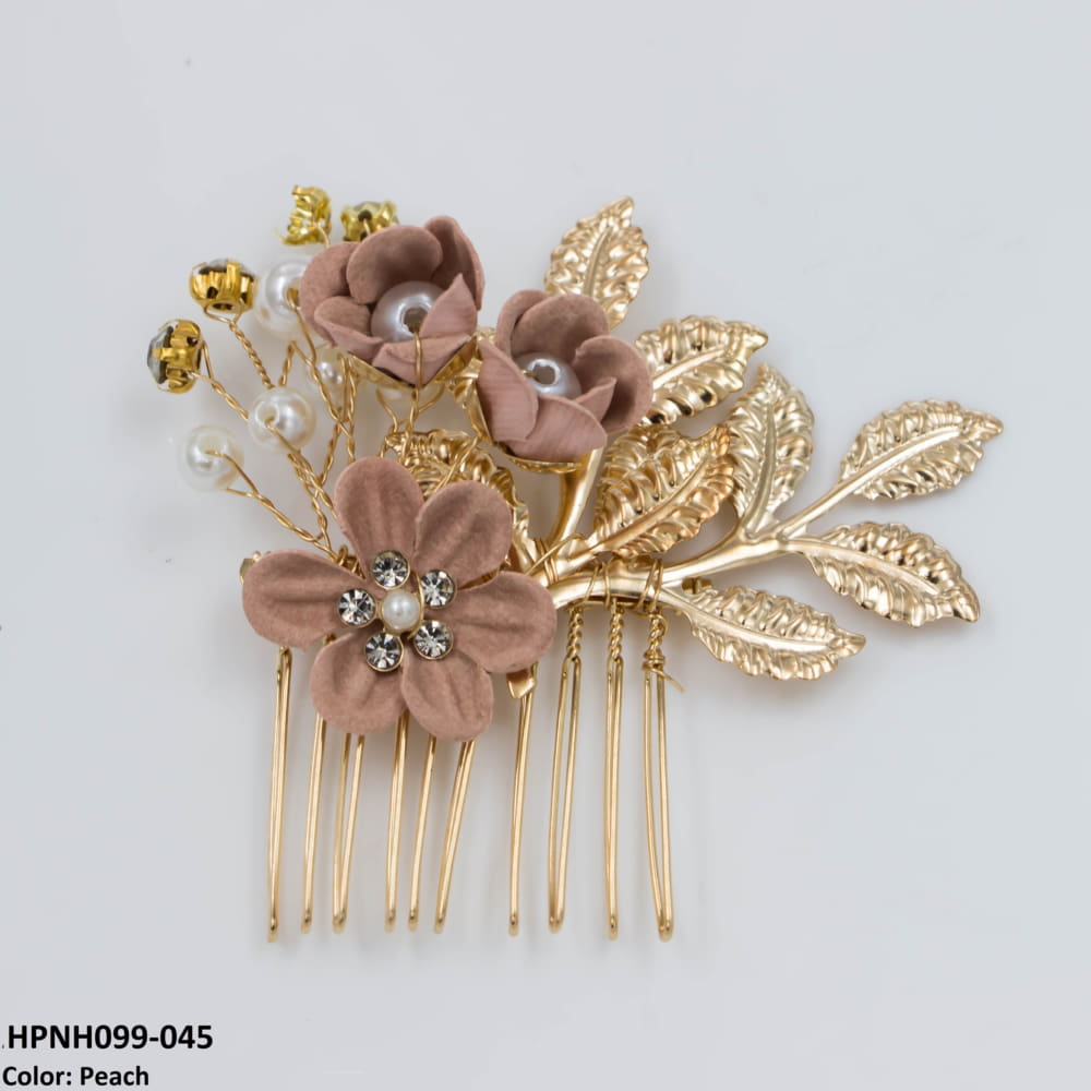 HPNH099 QJF Flower & Leaf's Hair Pin - HPNH