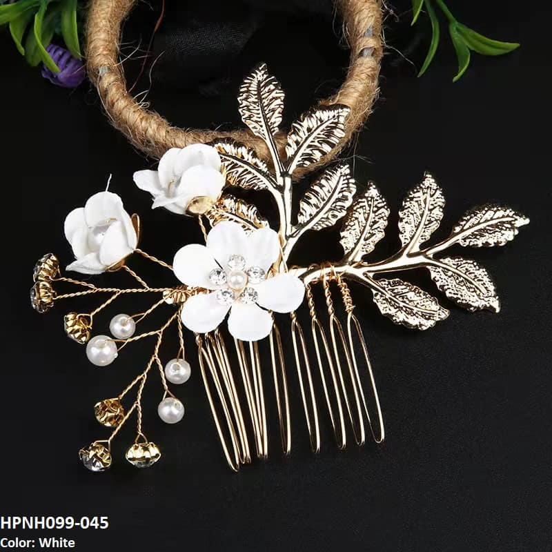 HPNH099 QJF Flower & Leaf's Hair Pin - HPNH