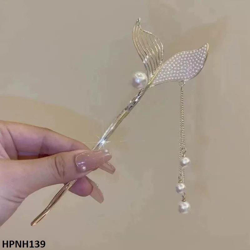 HPNH139 XHA Pearl Fish Tail Hair Pin - HPNH