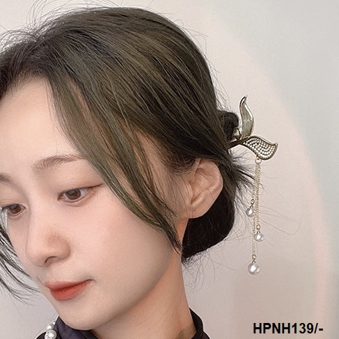 HPNH139 XHA Pearl Fish Tail Hair Pin - HPNH