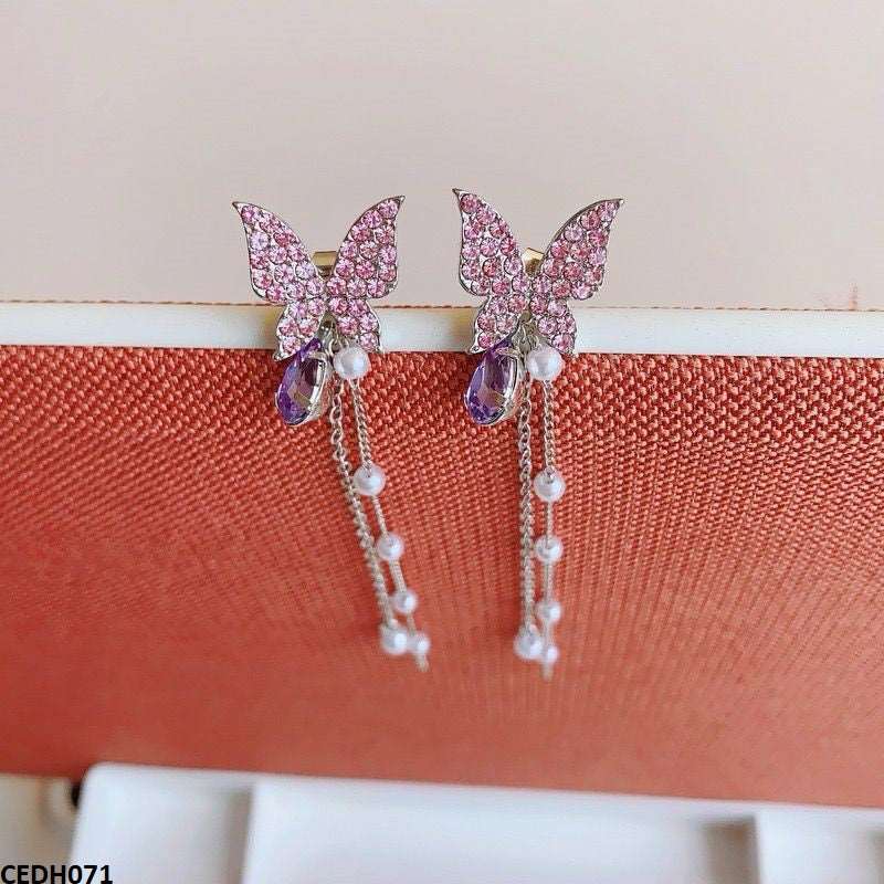 CEDH071 LSH Butterfly Drop Earrings Pair - CEDH