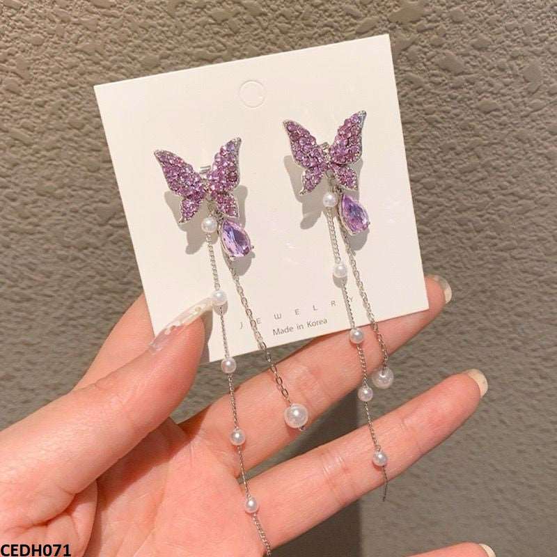 CEDH071 LSH Butterfly Drop Earrings Pair - CEDH