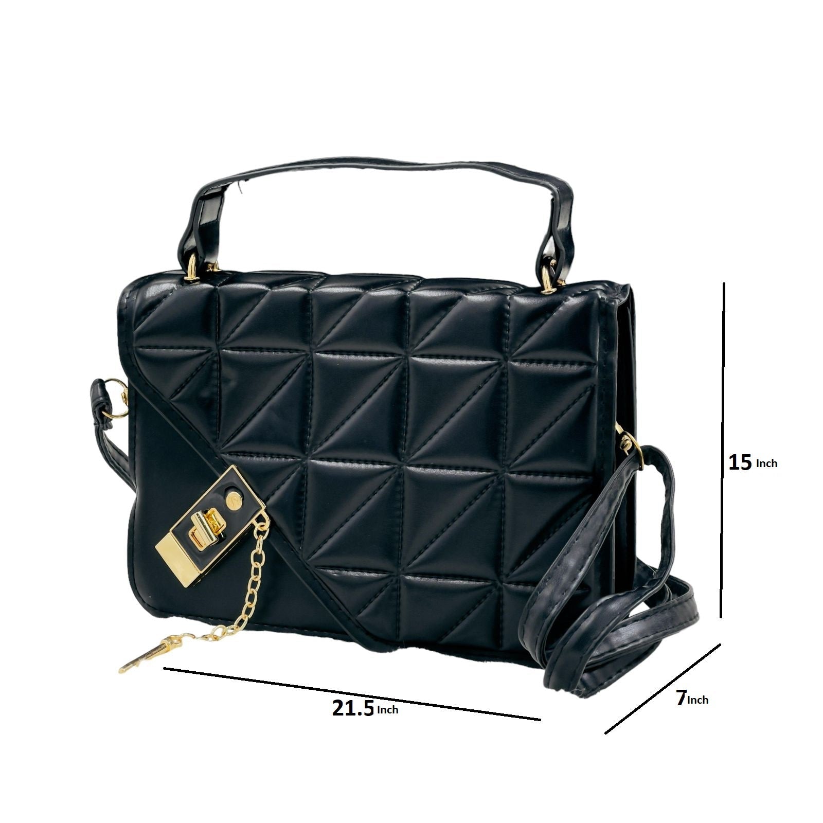 HBGH131 SHS Stylish Side Lock Hand Bag  - HBGH