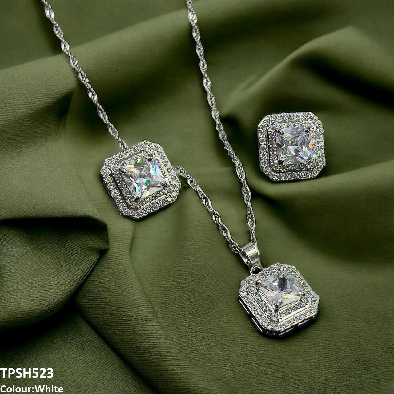 TPSH523 SHJ Cushion Layered Pendent Set - TPSH