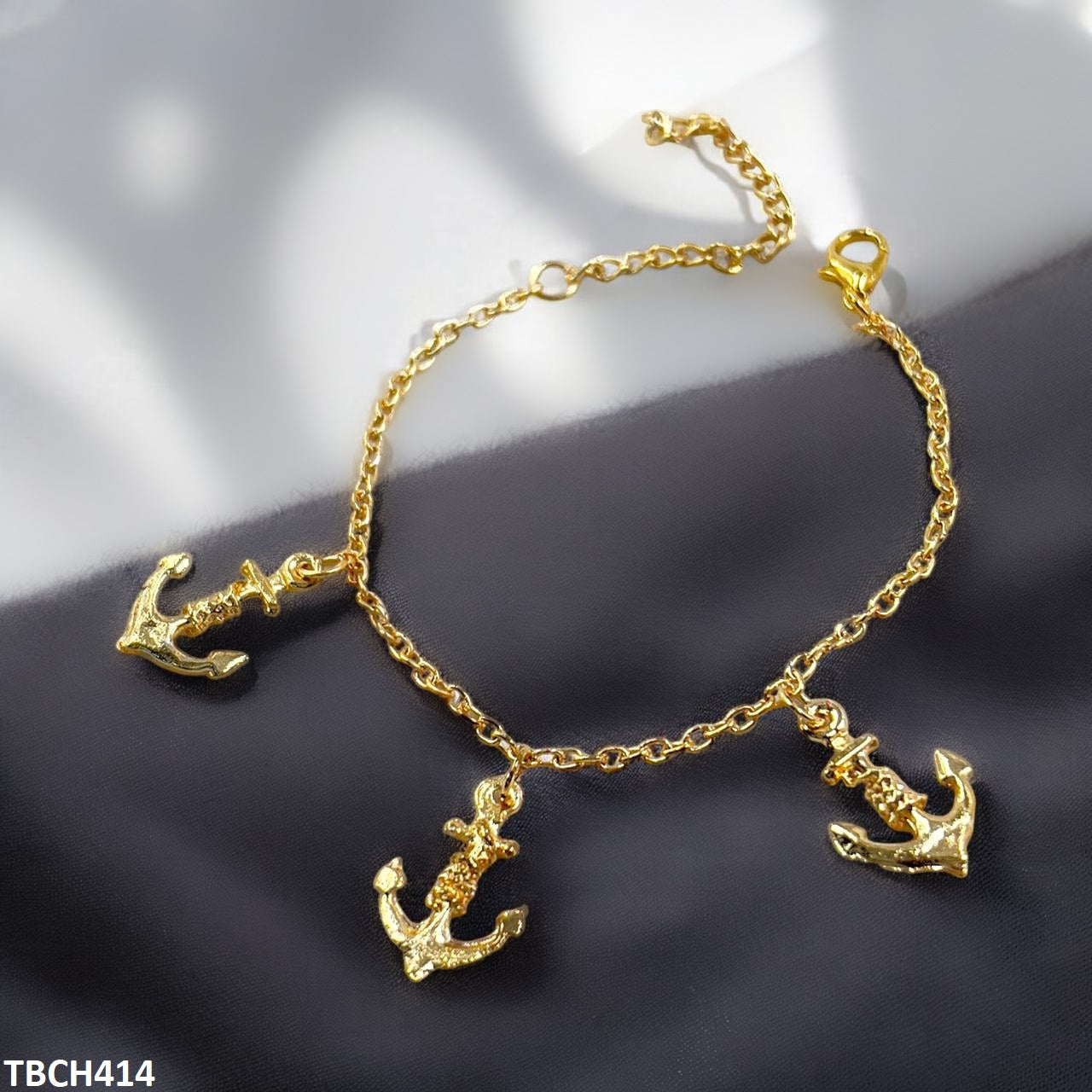 TBCH414 AZM Three Anchor Bracelet Adjustable - CBCH