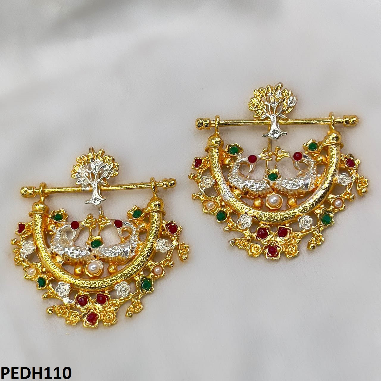 PEDH110 SDQ Tree Flower Drop Earrings  - PEDH