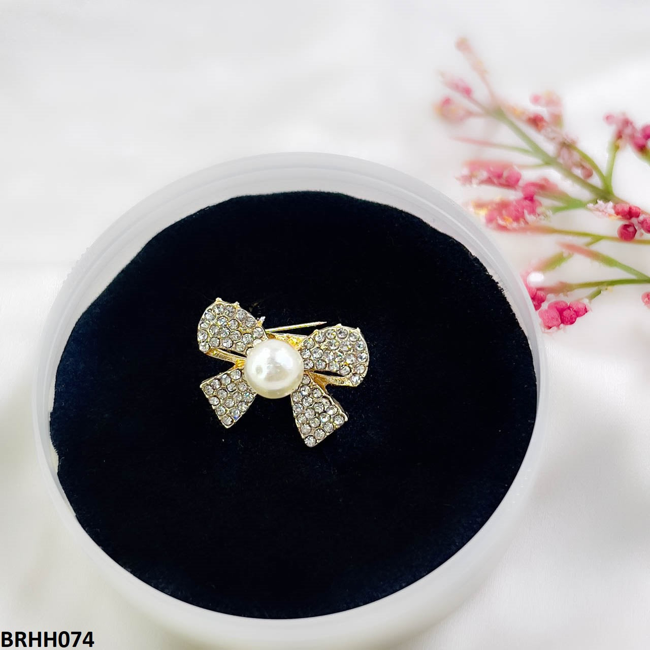 BRHH074 AZM Bow Pearl  Broach - BRHH