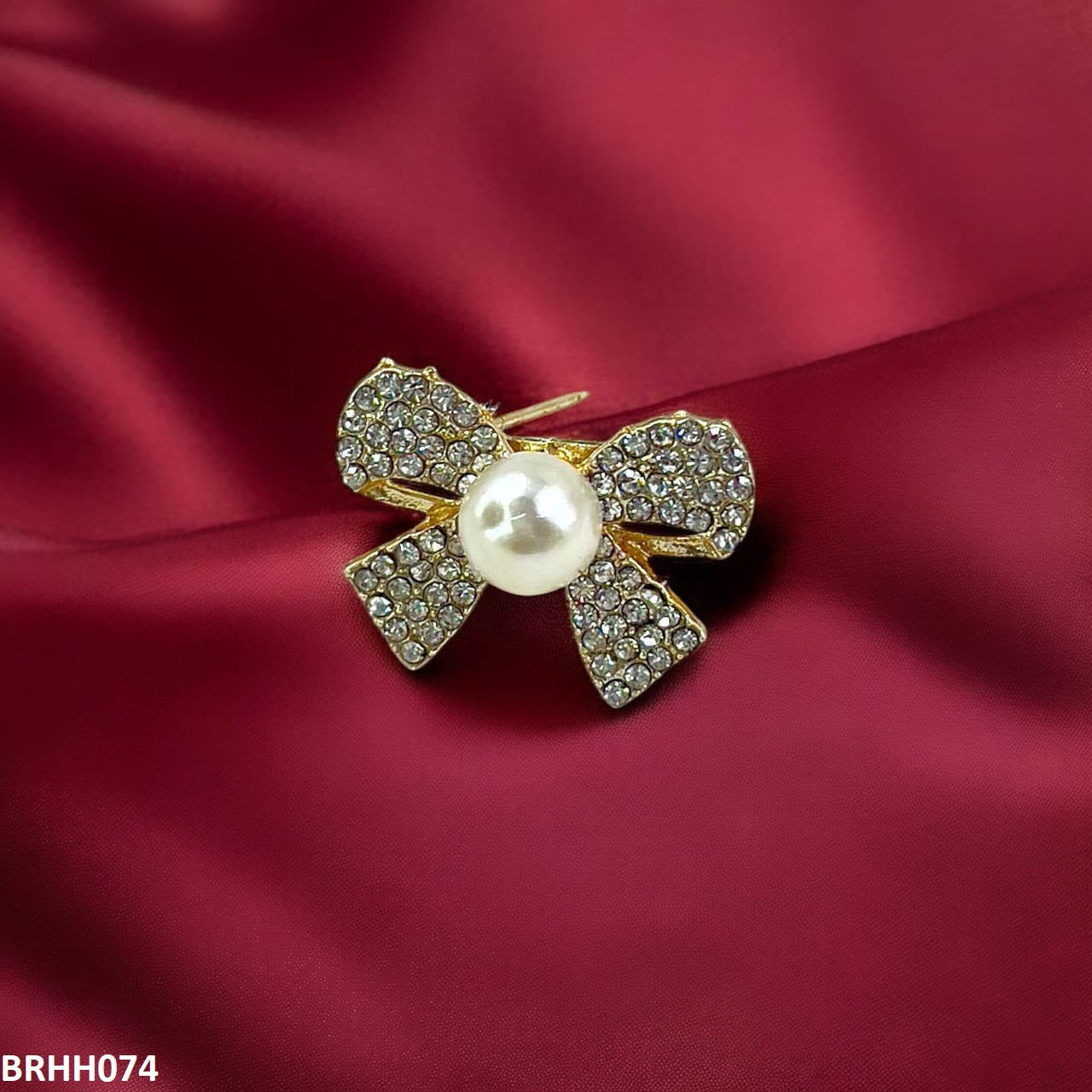 BRHH074 AZM Bow Pearl  Broach - BRHH