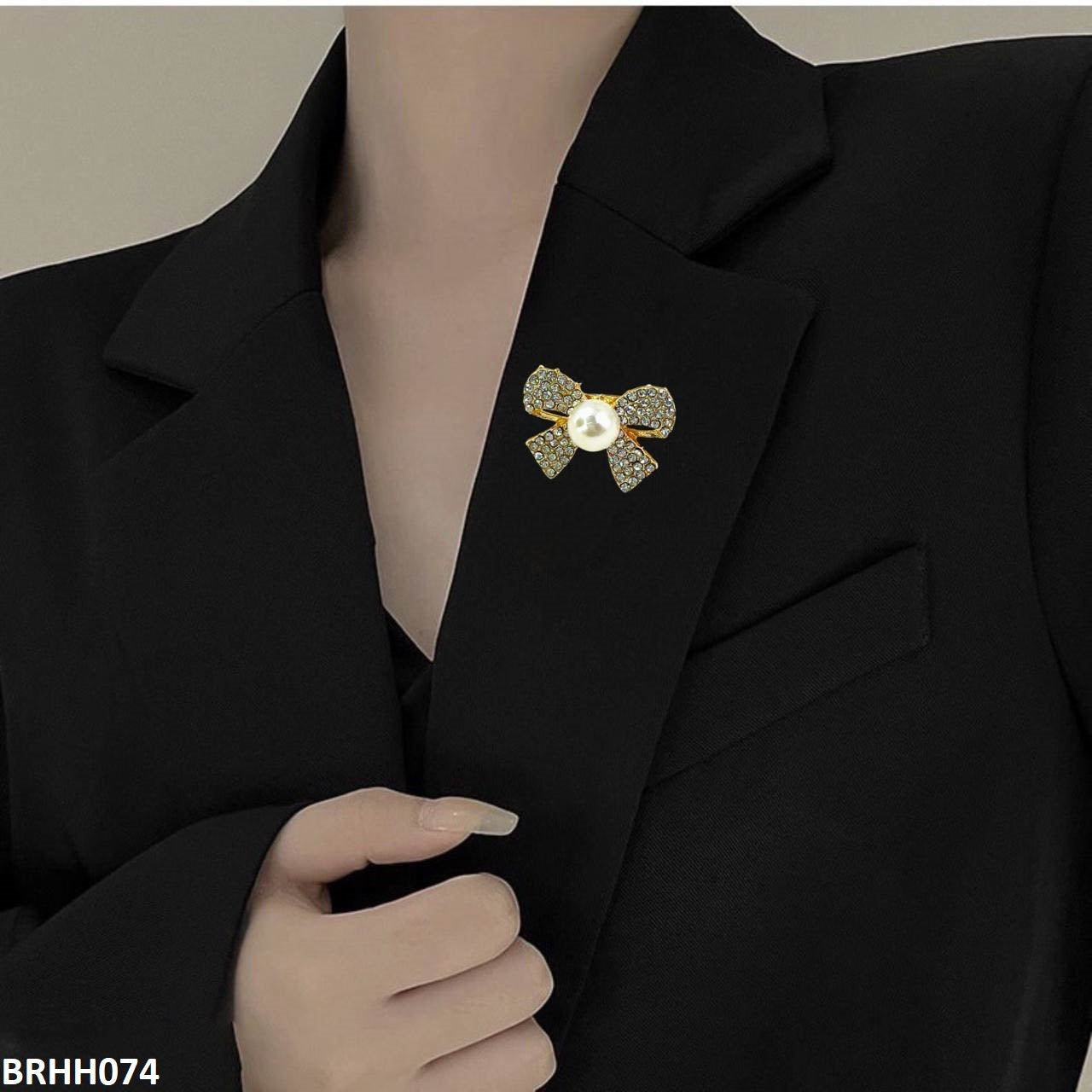 BRHH074 AZM Bow Pearl  Broach - BRHH