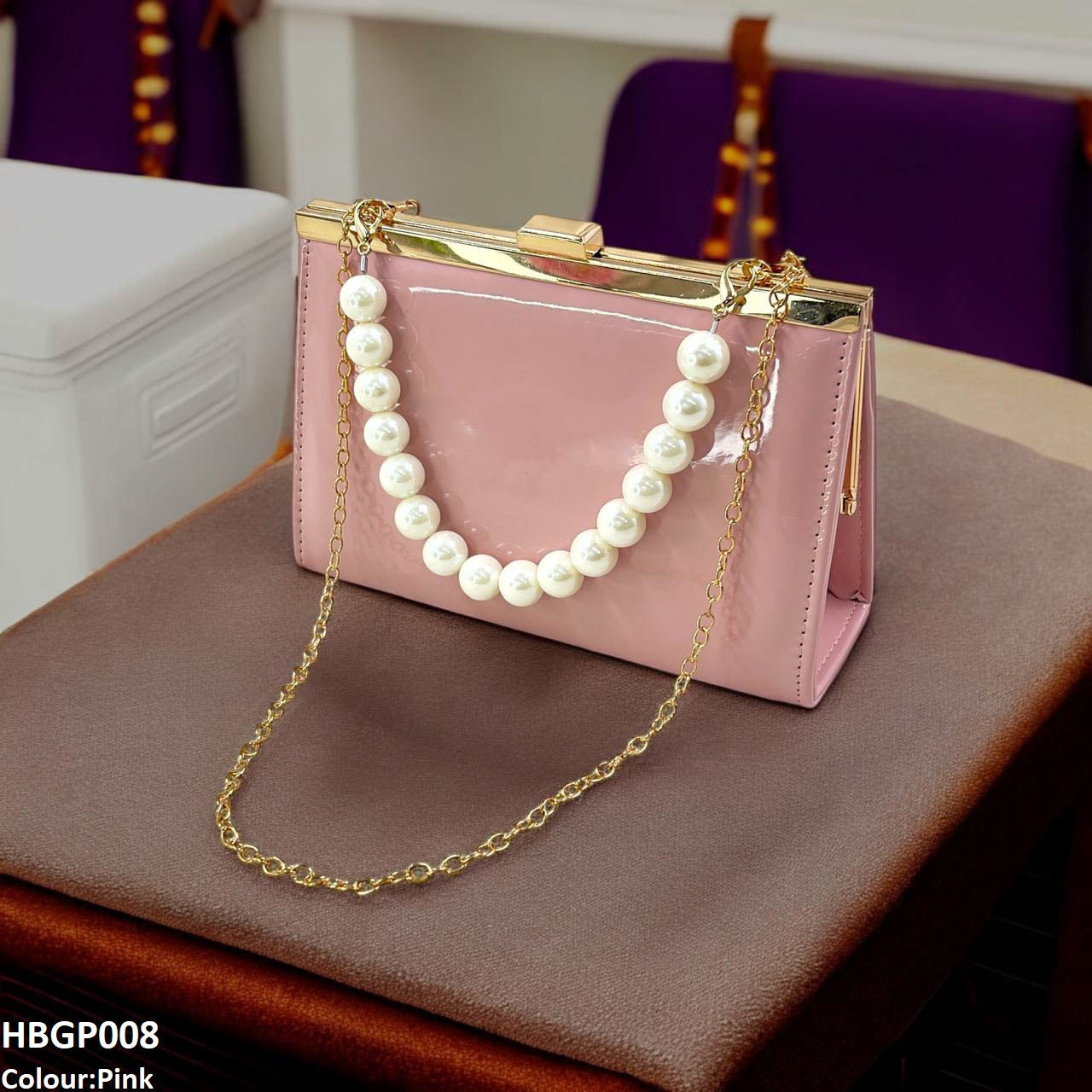 HBGP008 Trendy Pearl Ladies Hand Bag - HBGP