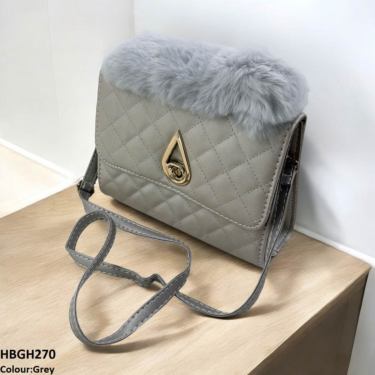 HBGH270 CYG Fluffy Handle Cross body Bag- HBGH