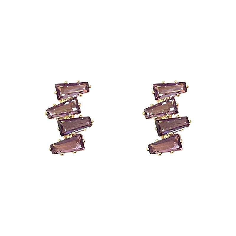 CETH387 YQG 4 Baguette Joint Stud Tops Pair - CETH