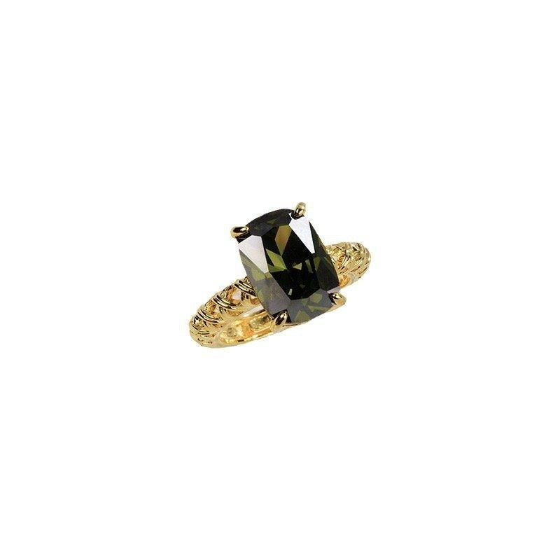 TRGH00137 KYC Rectangle Zircon Net Casting Ring - TRGH