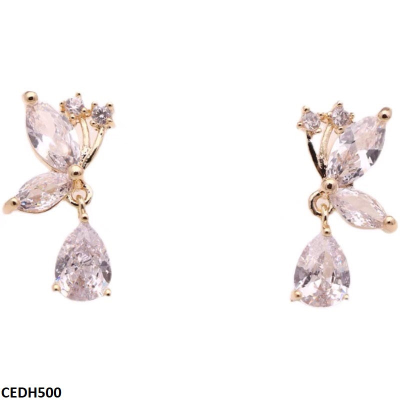 CEDH500 SIQ  Butterfly Tear Drop Earrings - CEDH