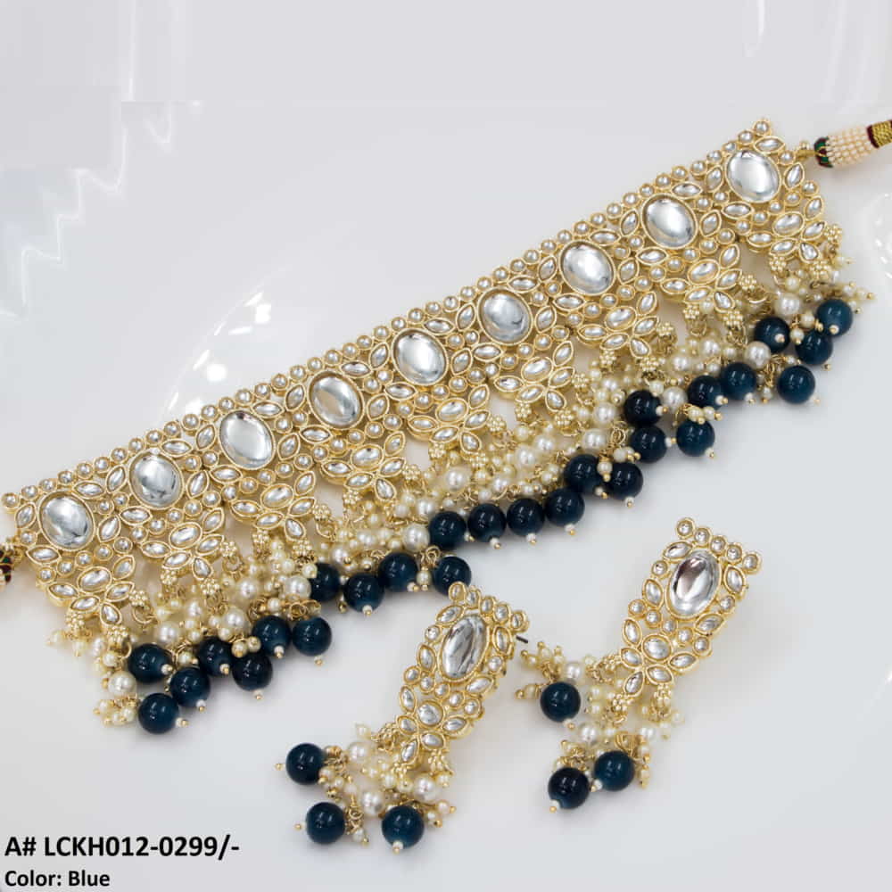 LCKH012 NRT Pearl Kundan Choker set - LCKH