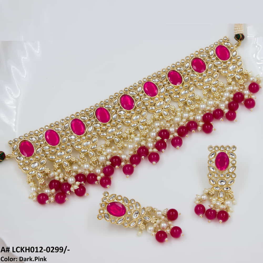 LCKH012 NRT Pearl Kundan Choker set - LCKH