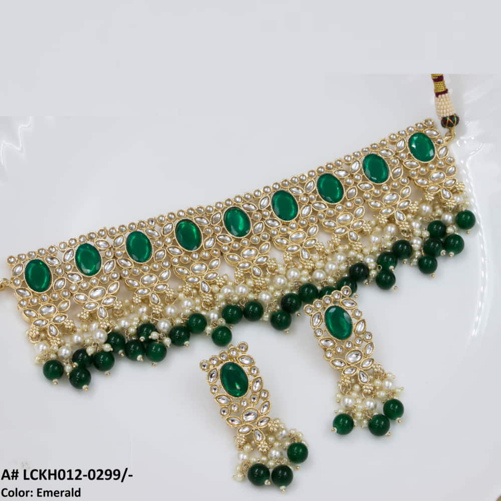 LCKH012 NRT Pearl Kundan Choker set - LCKH