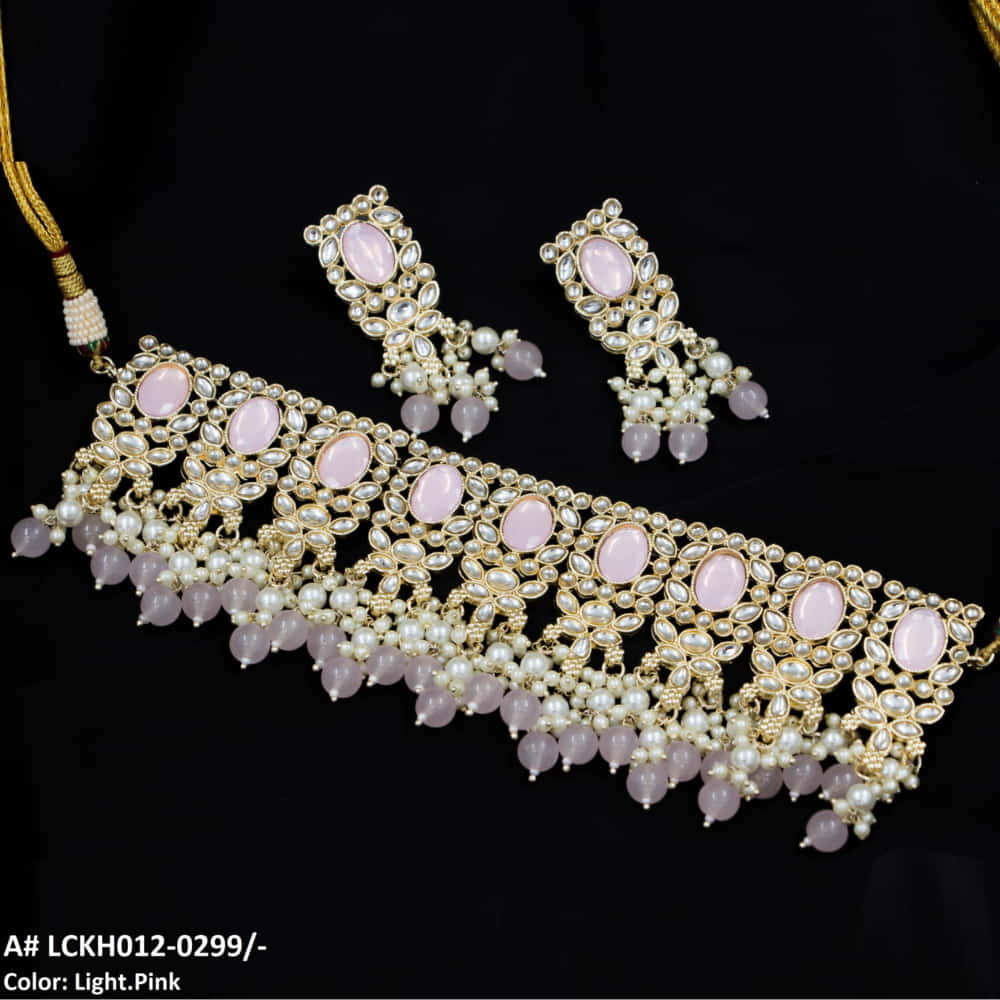 LCKH012 NRT Pearl Kundan Choker set - LCKH