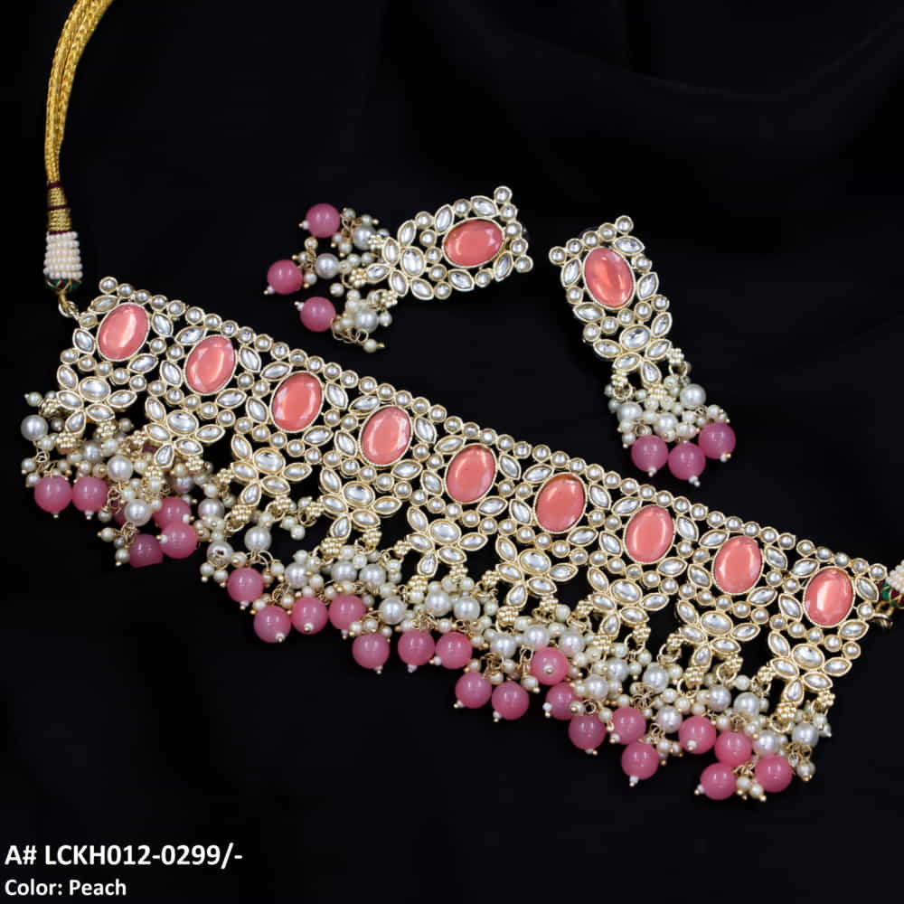 LCKH012 NRT Pearl Kundan Choker set - LCKH