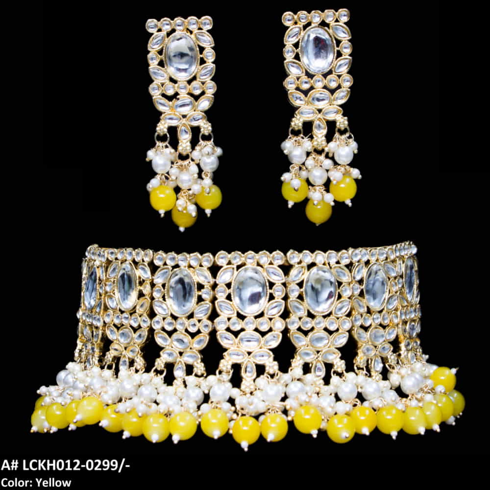 LCKH012 NRT Pearl Kundan Choker set - LCKH