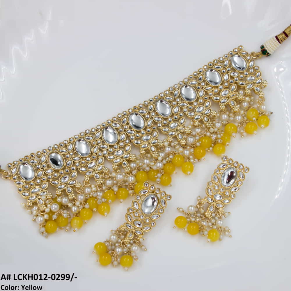 LCKH012 NRT Pearl Kundan Choker set - LCKH