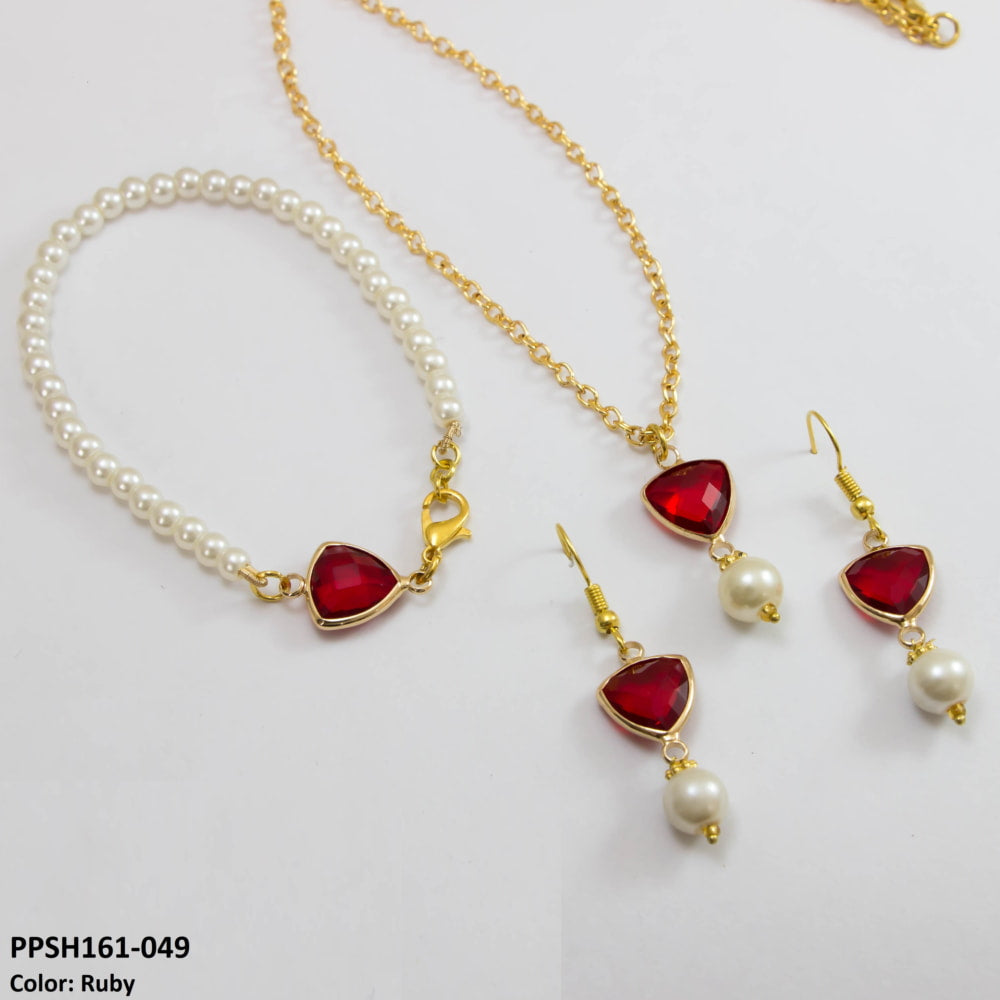 PPSH161 SDQ Trillion Diamond Pendant Set - PPSH