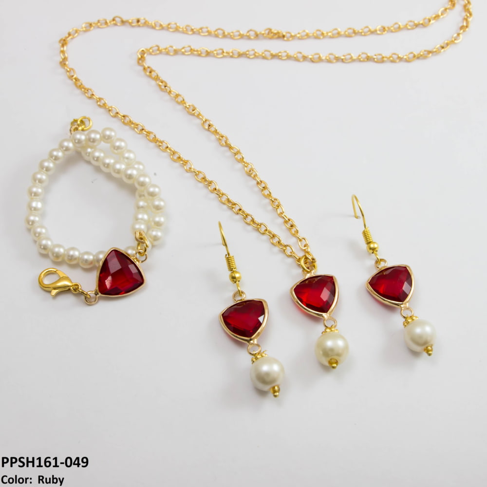 PPSH161 SDQ Trillion Diamond Pendant Set - PPSH