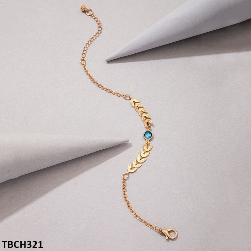 TBCH321 YYE Aqua Circle Arrow Bracelet Adjustable - CBCH