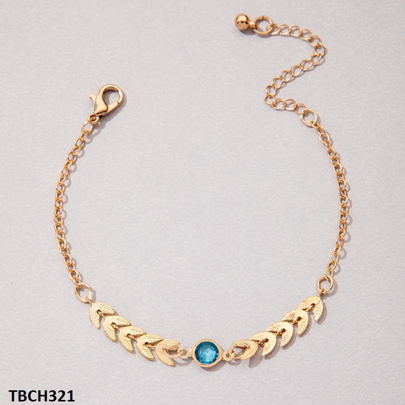 TBCH321 YYE Aqua Circle Arrow Bracelet Adjustable - CBCH