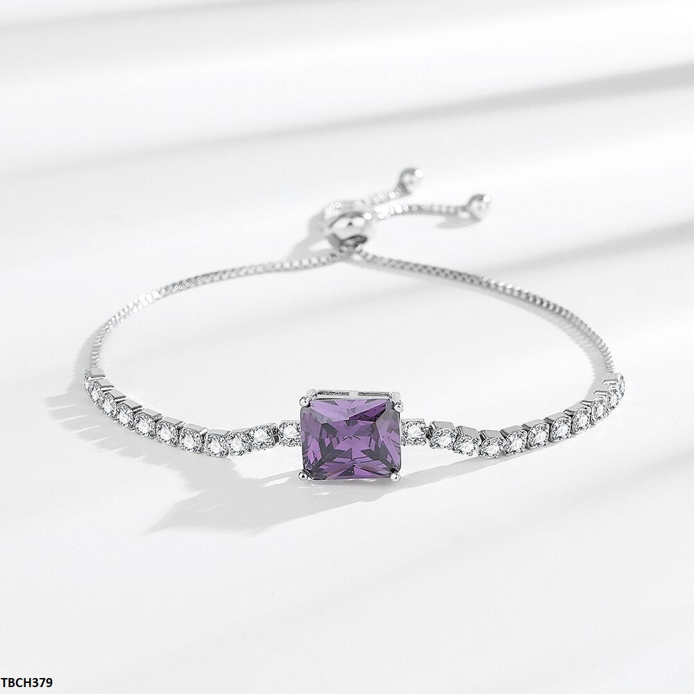 TBCH379 BLX Rectangle Purple tennis Bracelet - TBCH