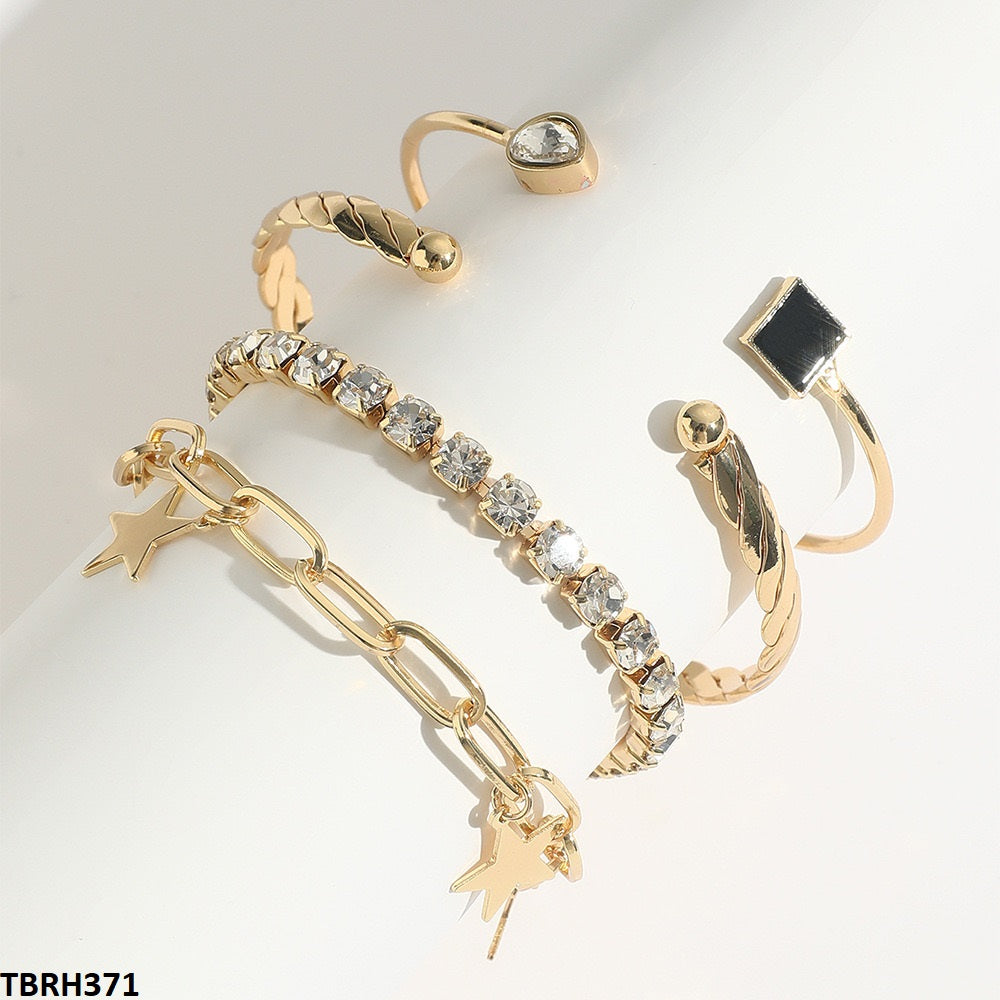 TBRH371 YYE Square/Tear/Star Bracelet Set - CBRH