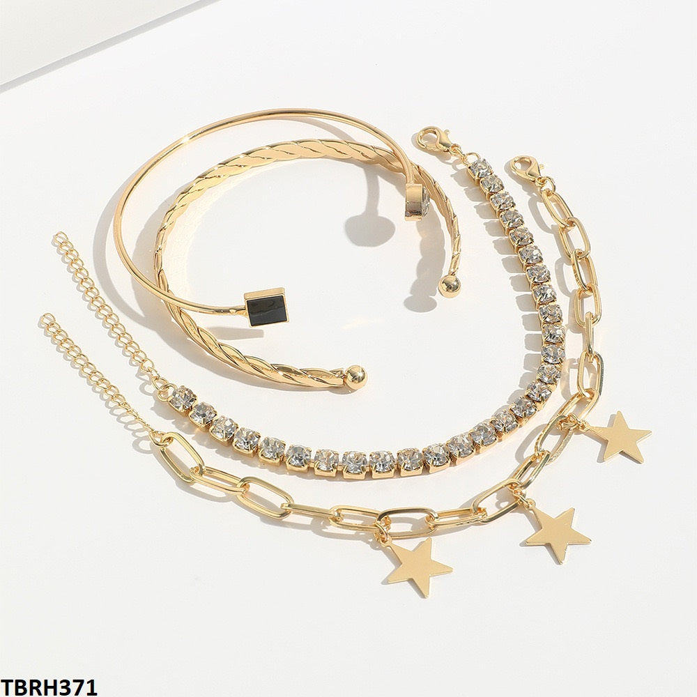 TBRH371 YYE Square/Tear/Star Bracelet Set - CBRH