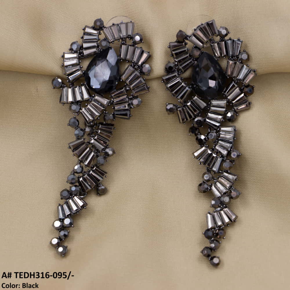 TEDH316 KSU Pear Chandelier Earrings Pair - TEDH