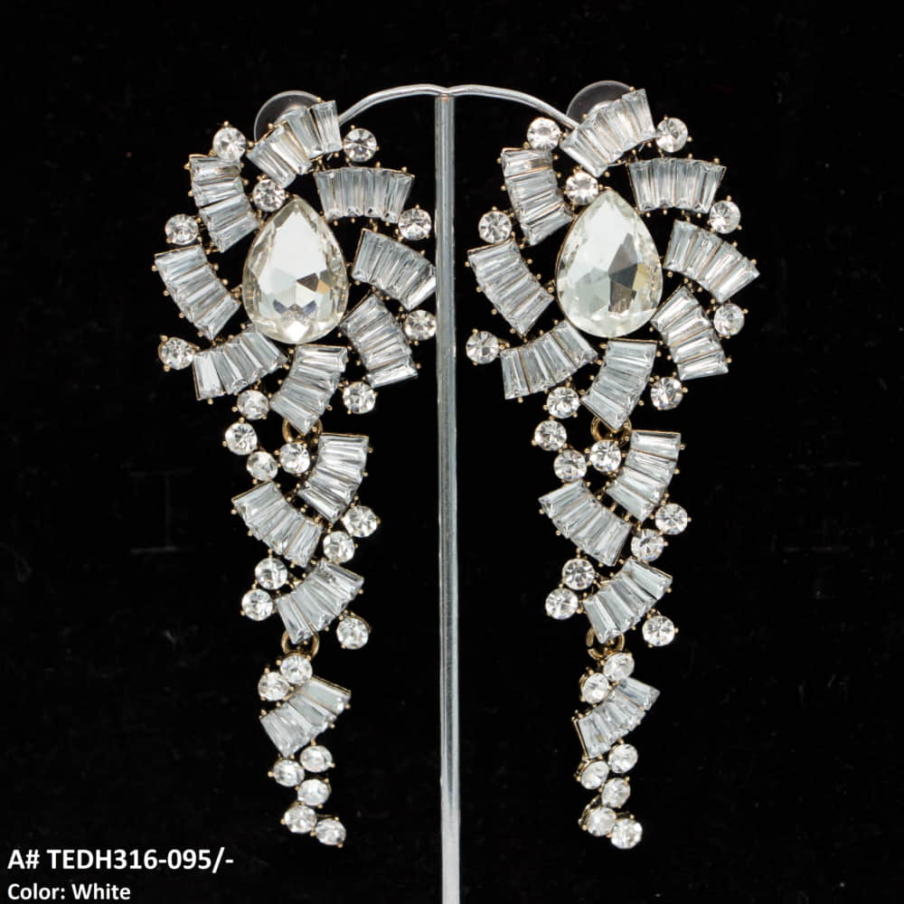 TEDH316 KSU Pear Chandelier Earrings Pair - TEDH