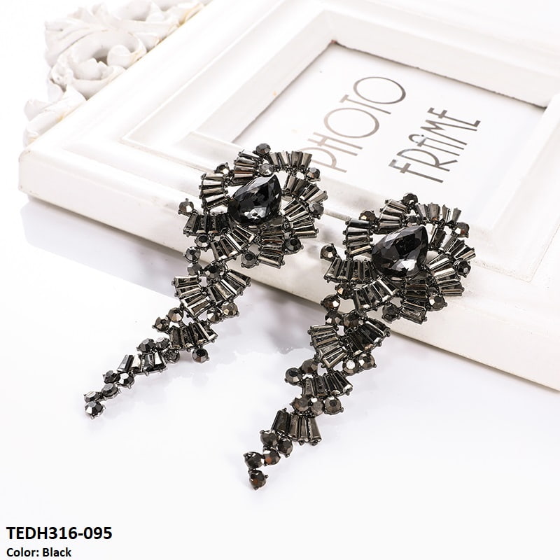 TEDH316 KSU Pear Chandelier Earrings Pair - TEDH