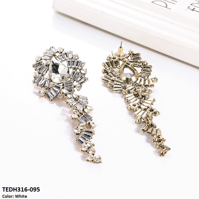 TEDH316 KSU Pear Chandelier Earrings Pair - TEDH