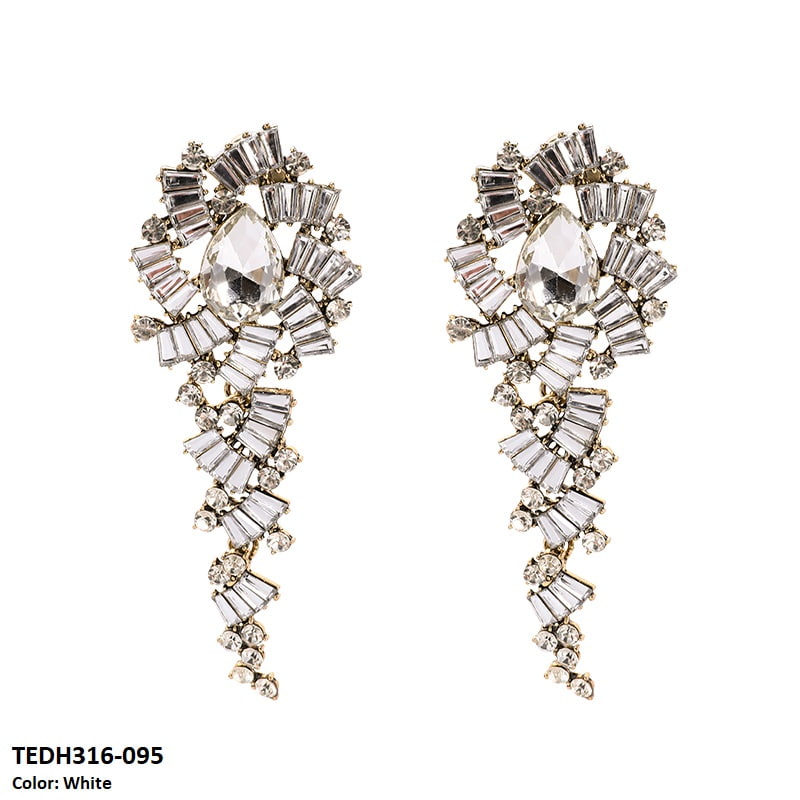 TEDH316 KSU Pear Chandelier Earrings Pair - TEDH