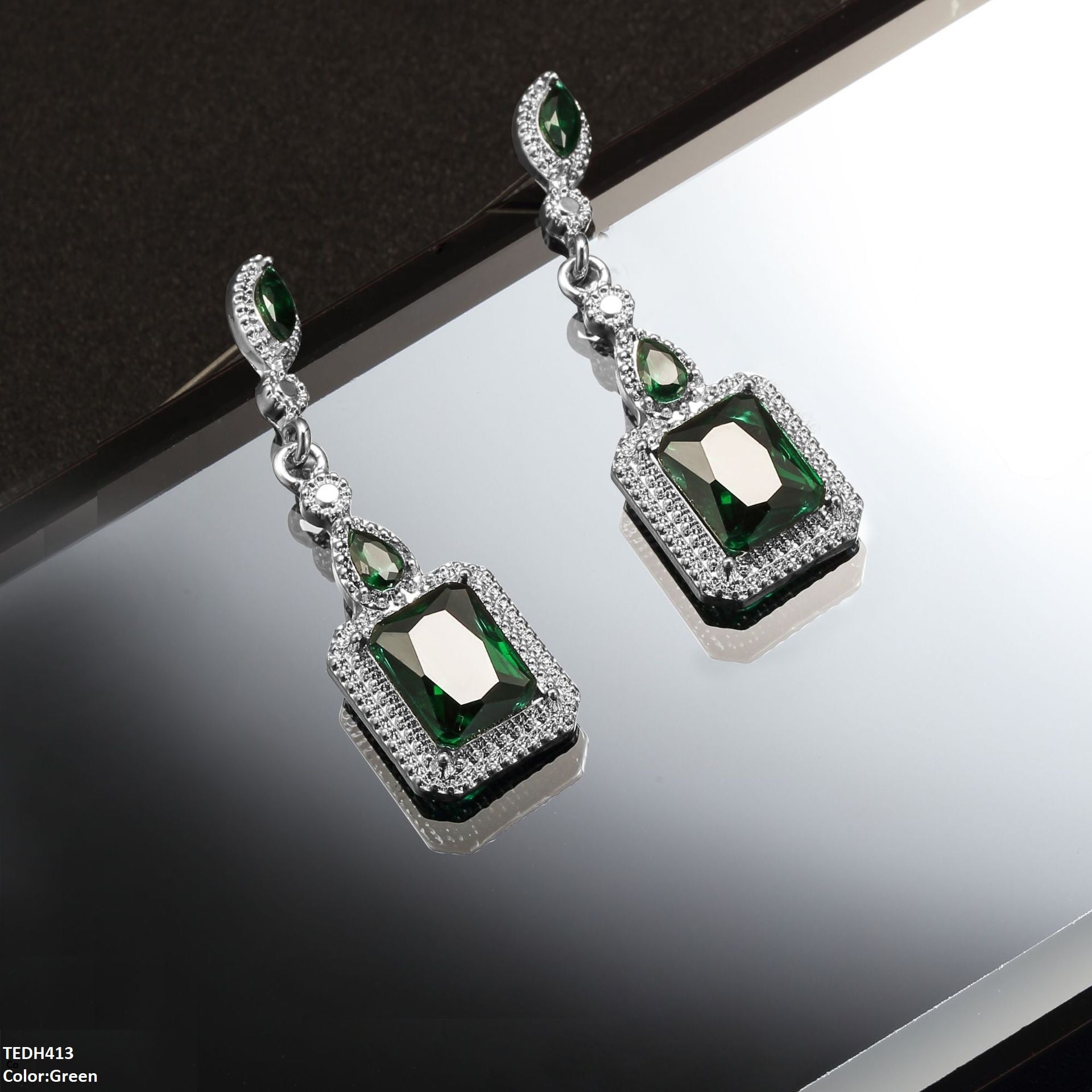 TEDH413 YLE Marquise/Square Drop Earrings - TEDH