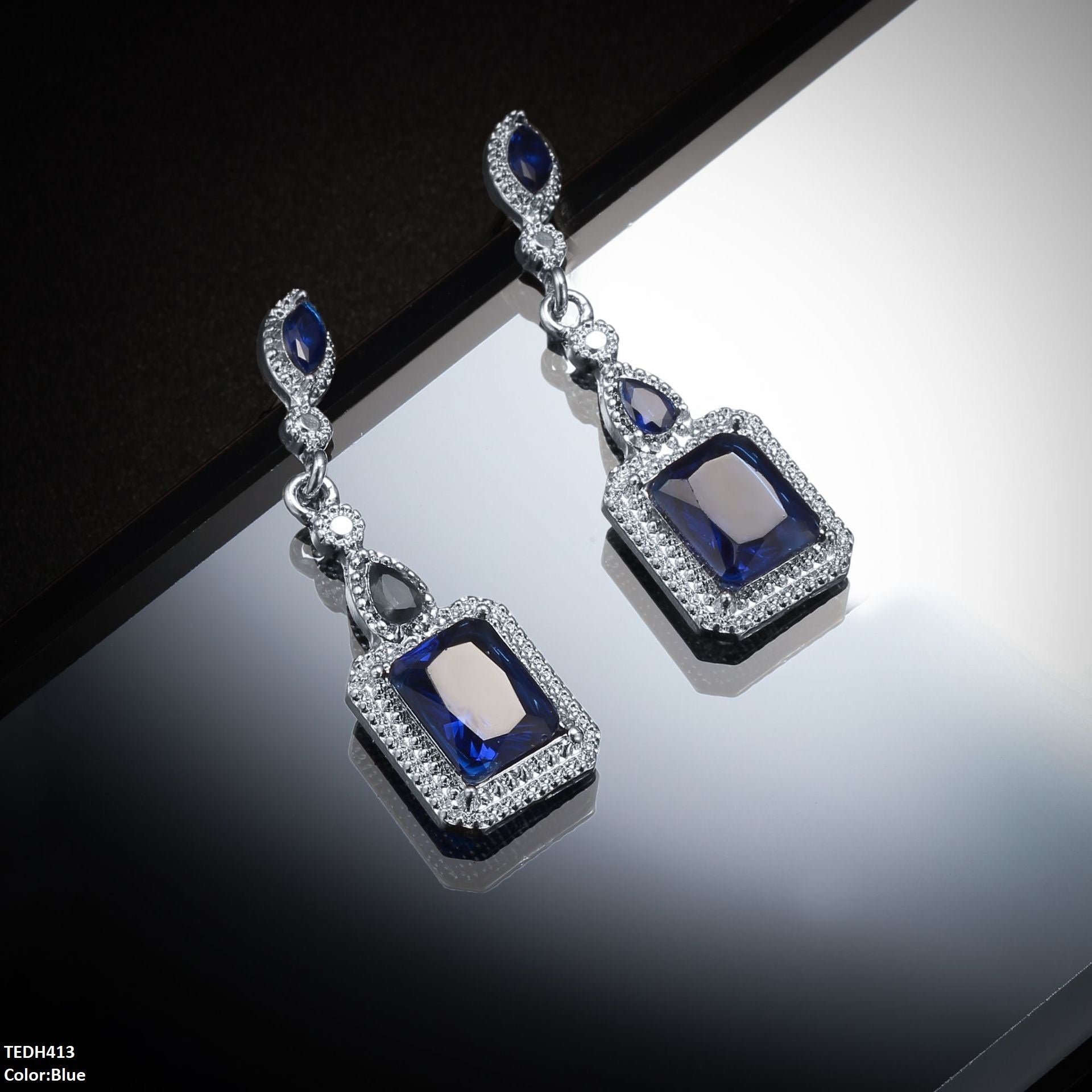 TEDH413 YLE Marquise/Square Drop Earrings - TEDH