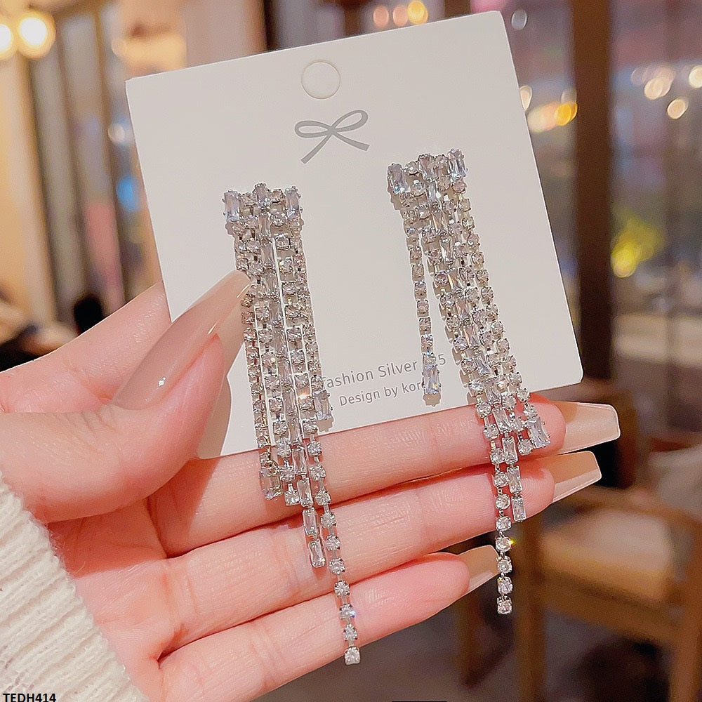 TEDH414 DDJ Square Chain Drop Earrings - TEDH