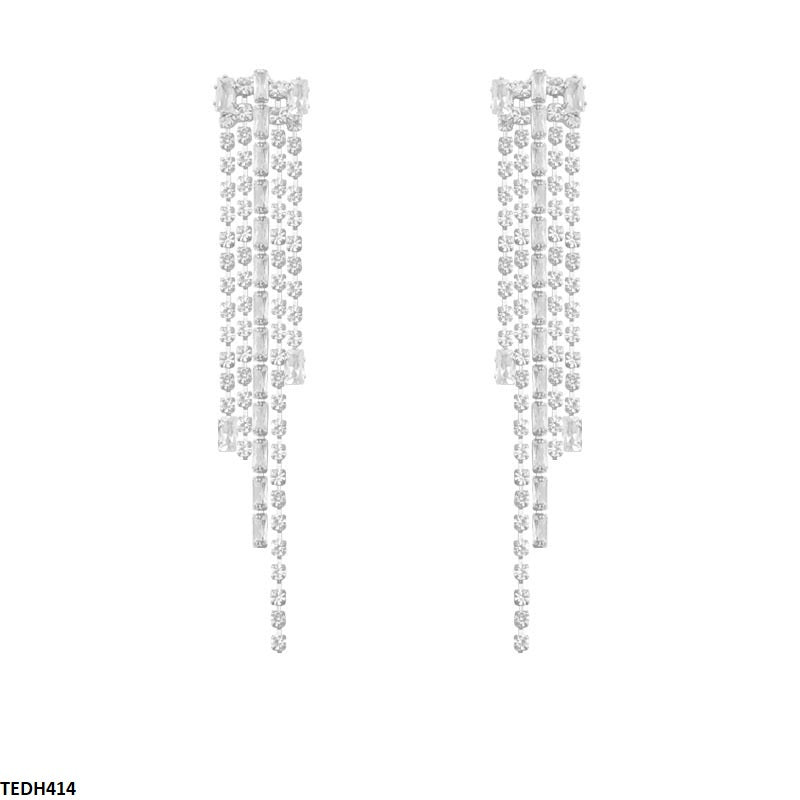 TEDH414 DDJ Square Chain Drop Earrings - TEDH