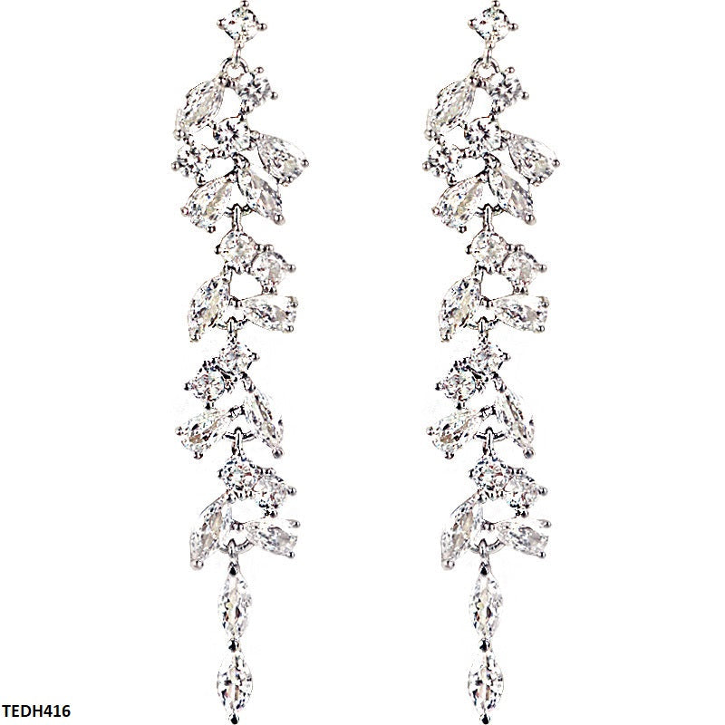 TEDH416 DDJ Tear Chain Drop Earrings - TEDH