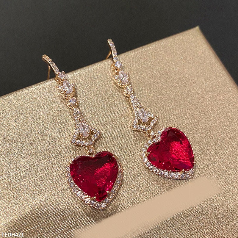 TEDH421 KRL Heart Drop Earrings - TEDH