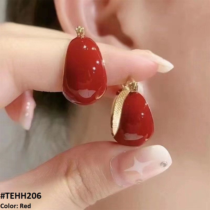 TEHH206 ZHL Painted Ear Hoops Pair - CEHH