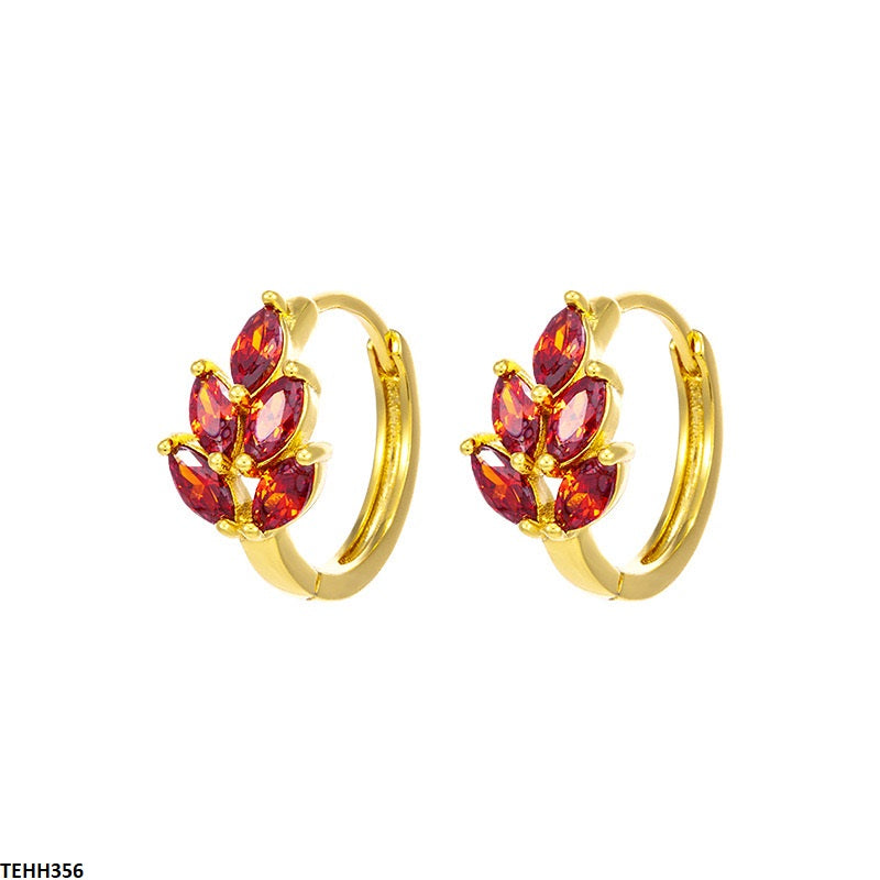 TEHH356 XUP Tear Stone Hoops Pair - TEHH