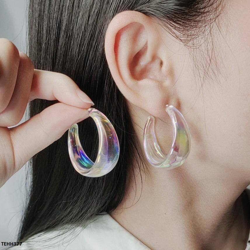 TEHH377 YYE Round Ear Hoops Pair -CEHH